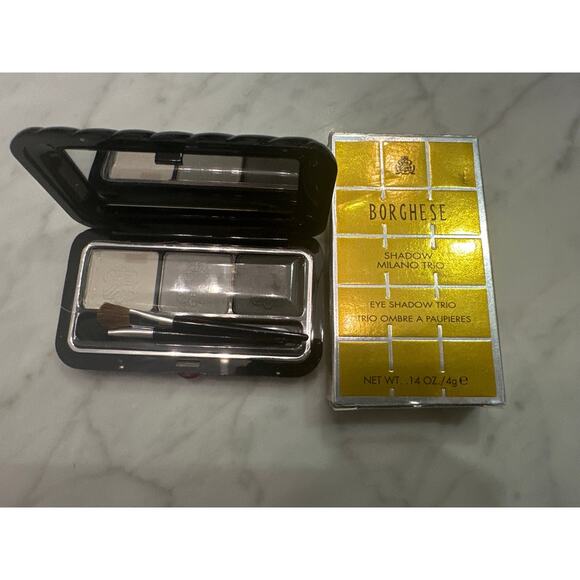 BORGHESE ~ Satin Shadow Milano Trio - Eye Shadow Trio - Bacio Gray - Picture 1 of 6